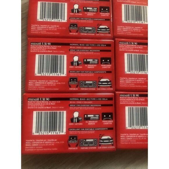 Maxwell UR 90 Minute Blank Audio Cassette Tapes Normal Bias Lot Of 9 Sealed - Picture 9 of 12